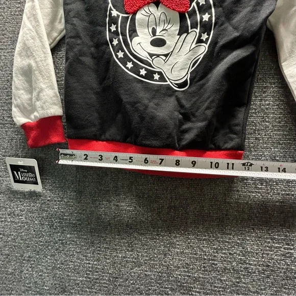 Disney Minnie Mouse Size 4 Kids Black, White, and Red Zip-Up Hoodie Jacket - Picture 9 of 11